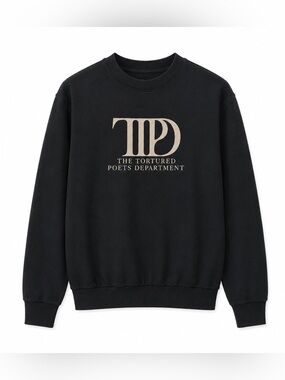 Taylor Swift the tortured poets department crewneck black sweater unisex small